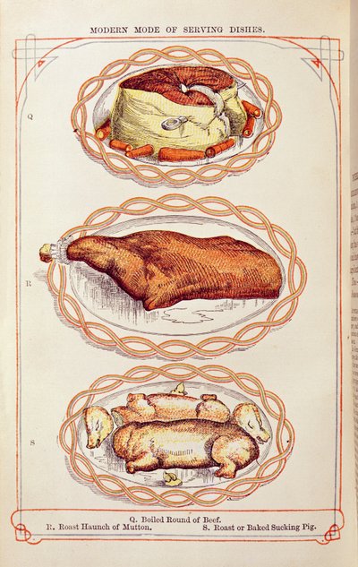 Modern Mode of Serving Dishes, from Mrs. Beaton by English School